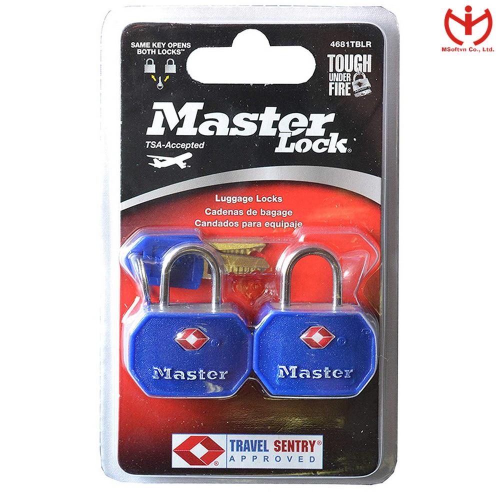 Bộ 2 ổ khóa vali Master Lock 4681 EURT chấp nhận TSA - khóa hành lý  - MSOFT