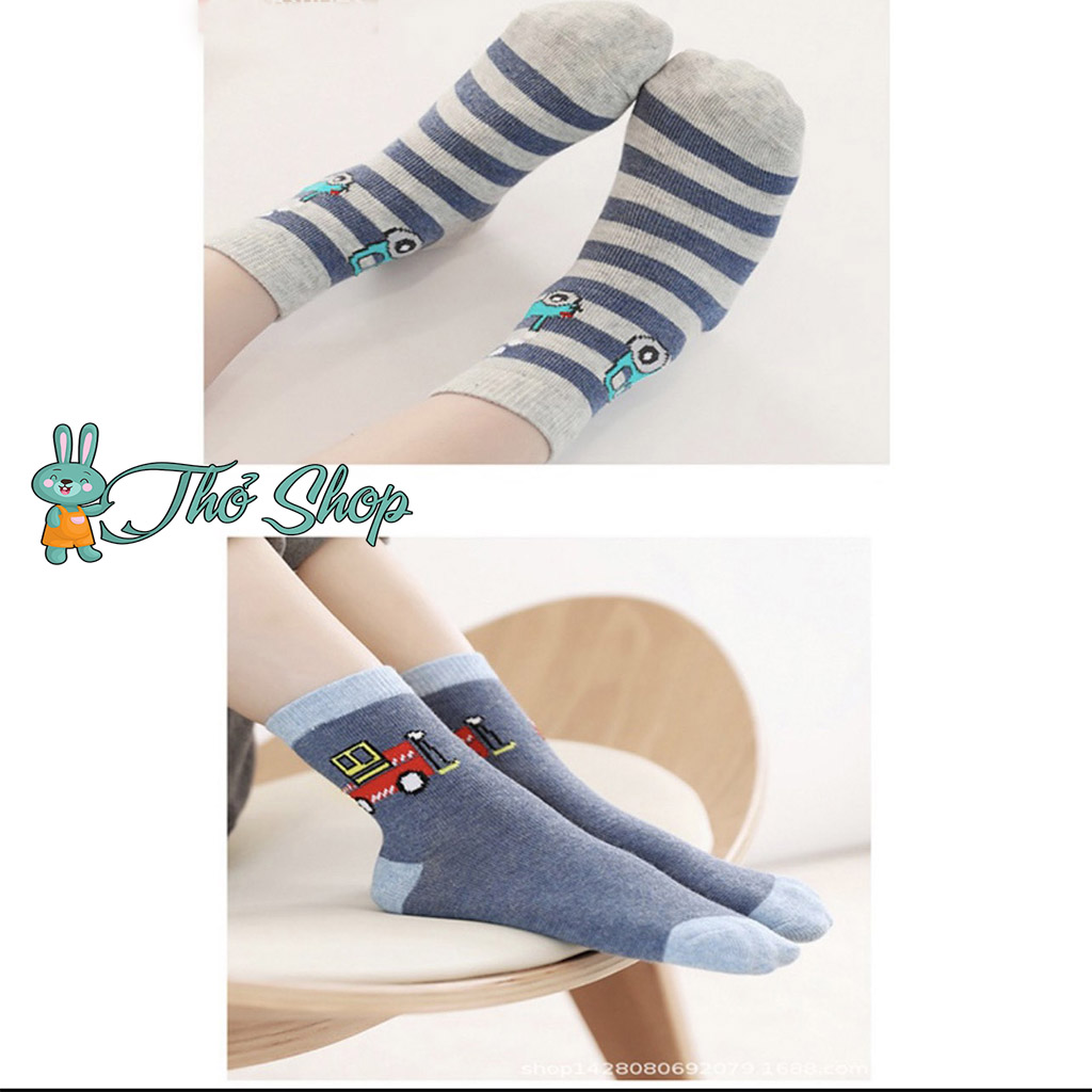 Set 5 tất len hình oto cho bé trai