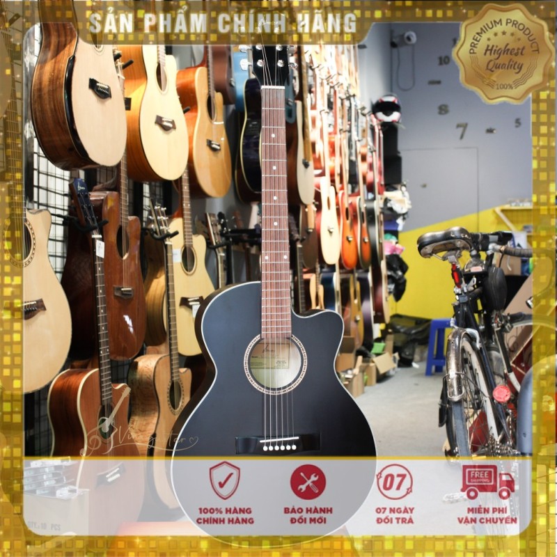Đàn guitar acoustic VG- DEM Mặt Gỗ Thông Hồng Đào- Full Phụ Kiện