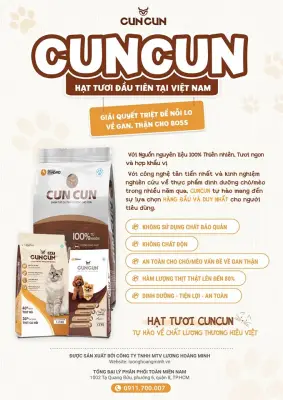 Thức ăn Cun Cun - dành cho mọi loại chó mọi độ tuổi - 1.5kg
