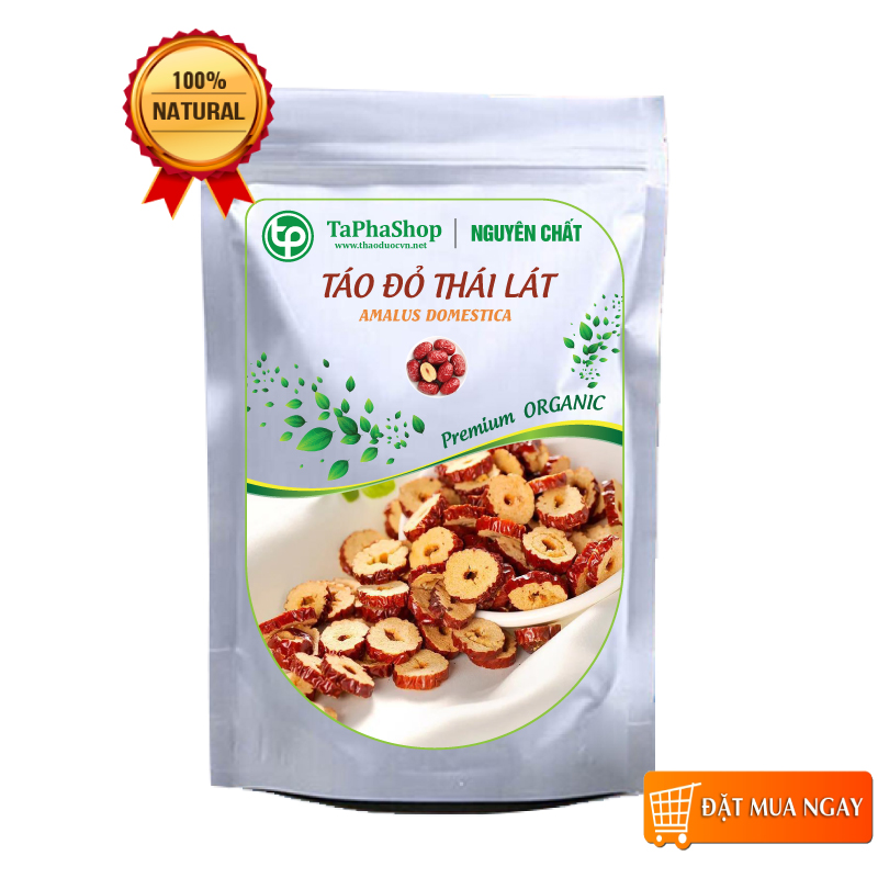 Táo đỏ thái lát sấy khô 100g, Trà táo đỏ lát - Tấn Phát