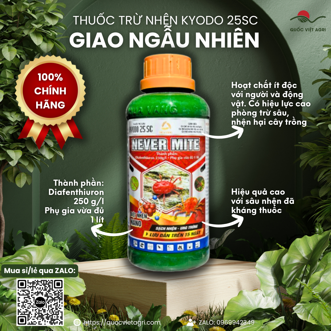 Thuốc trừ sâu nhện KYODO 25SC (240ml - 450ml) - Diafenthiuron 250g/l VUA SẠCH NHỆN