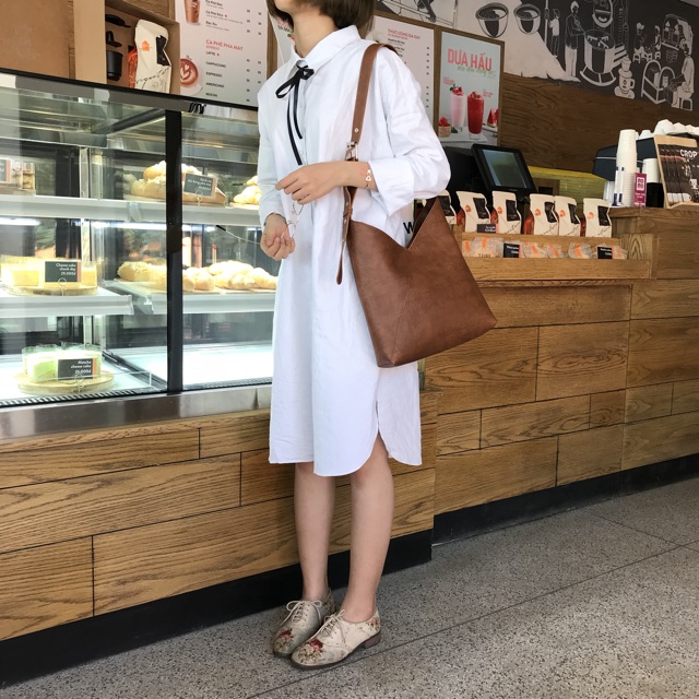 (Oldschoolcloth)TÚI DA XẺ CHÉO MIỆNG (có sẵn)