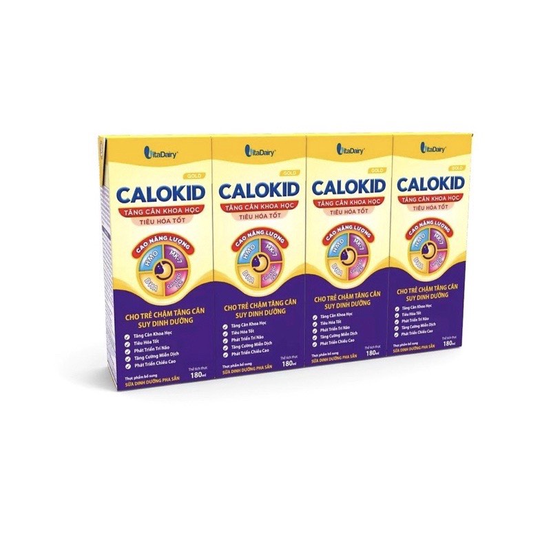 (Tặng Quà Từ 2 Thùng)  Thùng 48 Hộp Sữa Bột Pha Sẵn Calokid 180ml (BIBISTORE)