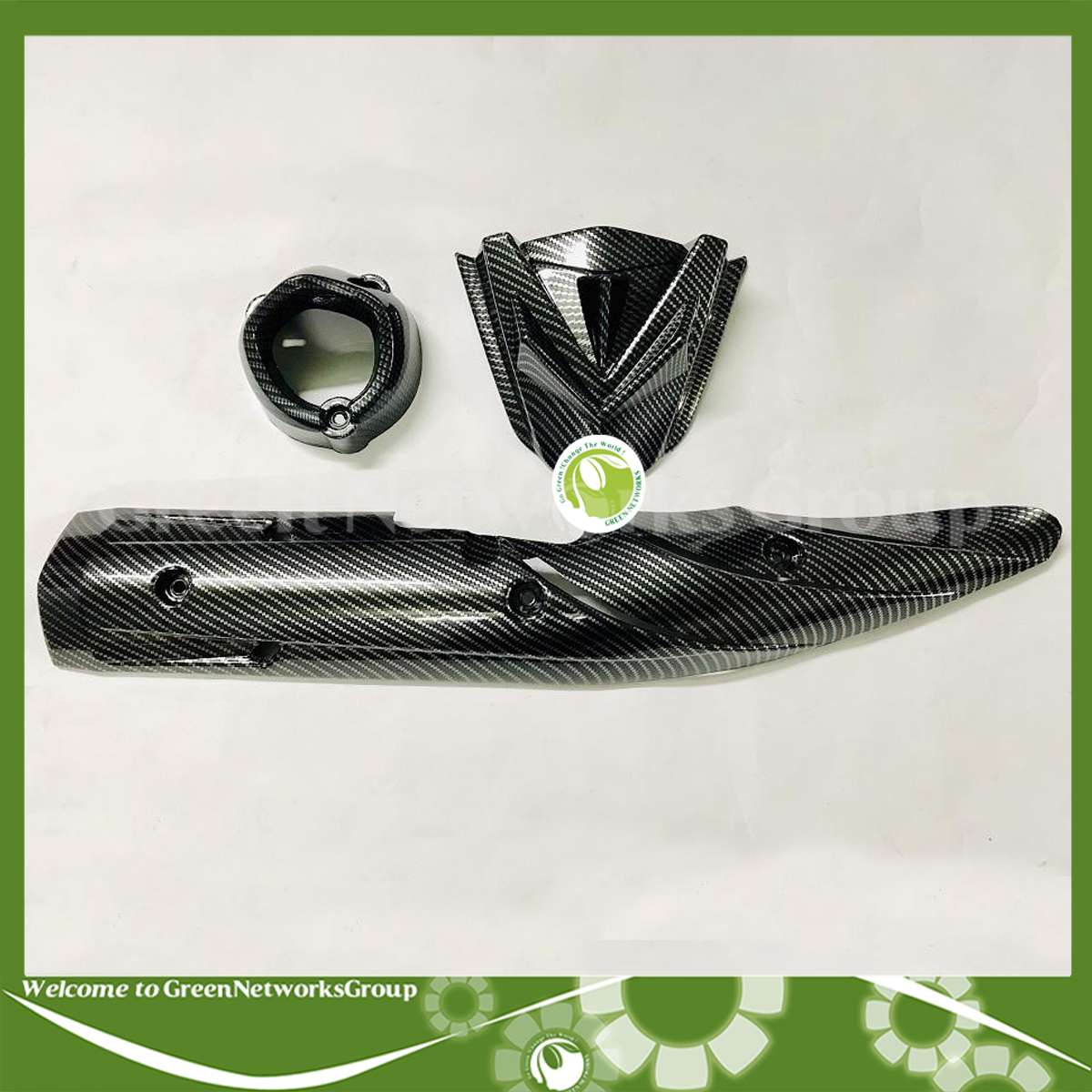 Combo 3 món (ốp pô ,ốp đầu đèn) Carbon gắn Exciter 150