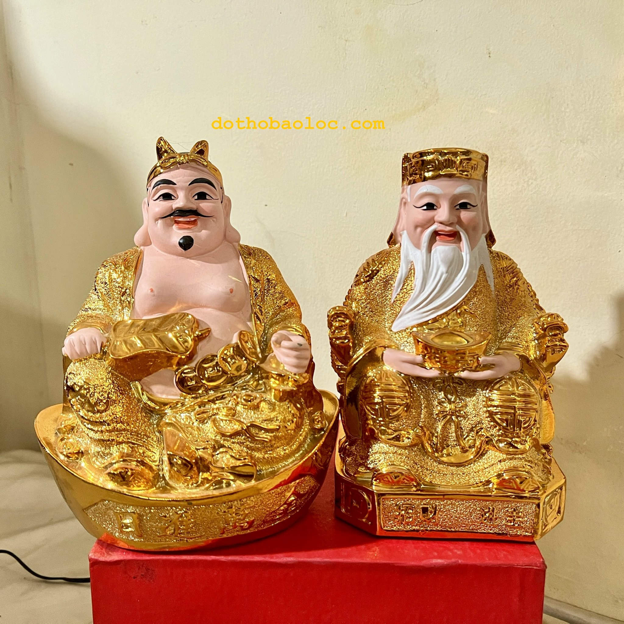 Thần Tài thổ địa kim sa vàng 3 cỡ