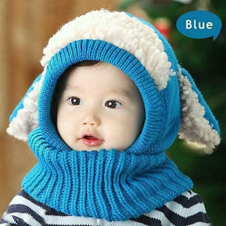 Bộ mũ khăn len tai cừu cho bé