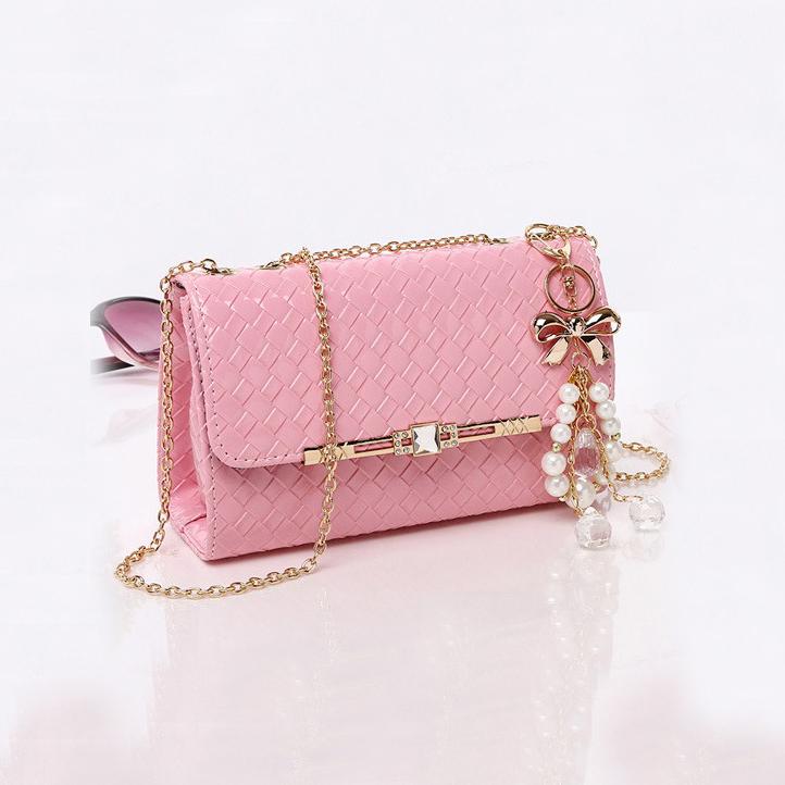 [HCM]Túi Đeo Chéo Thời Trang Kẻ Caro - Hồng Phấn