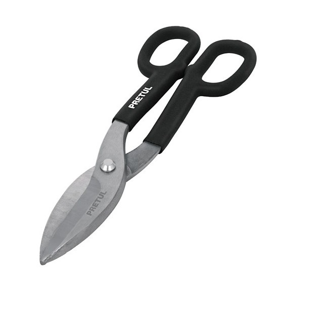 Kéo cắt tôn thẳng 200mm cán đen Pretul - 26052