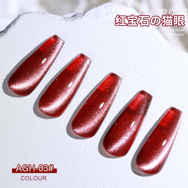 Sơn Gel AS RED | Mắt Mèo 5D RUBY Đỏ Sang Trọng | Mã AGH