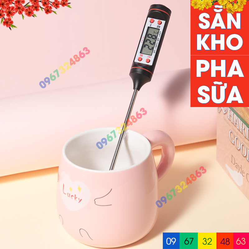 Nhiệt kế điện tử đo nước pha sữa thức ăn đa năng