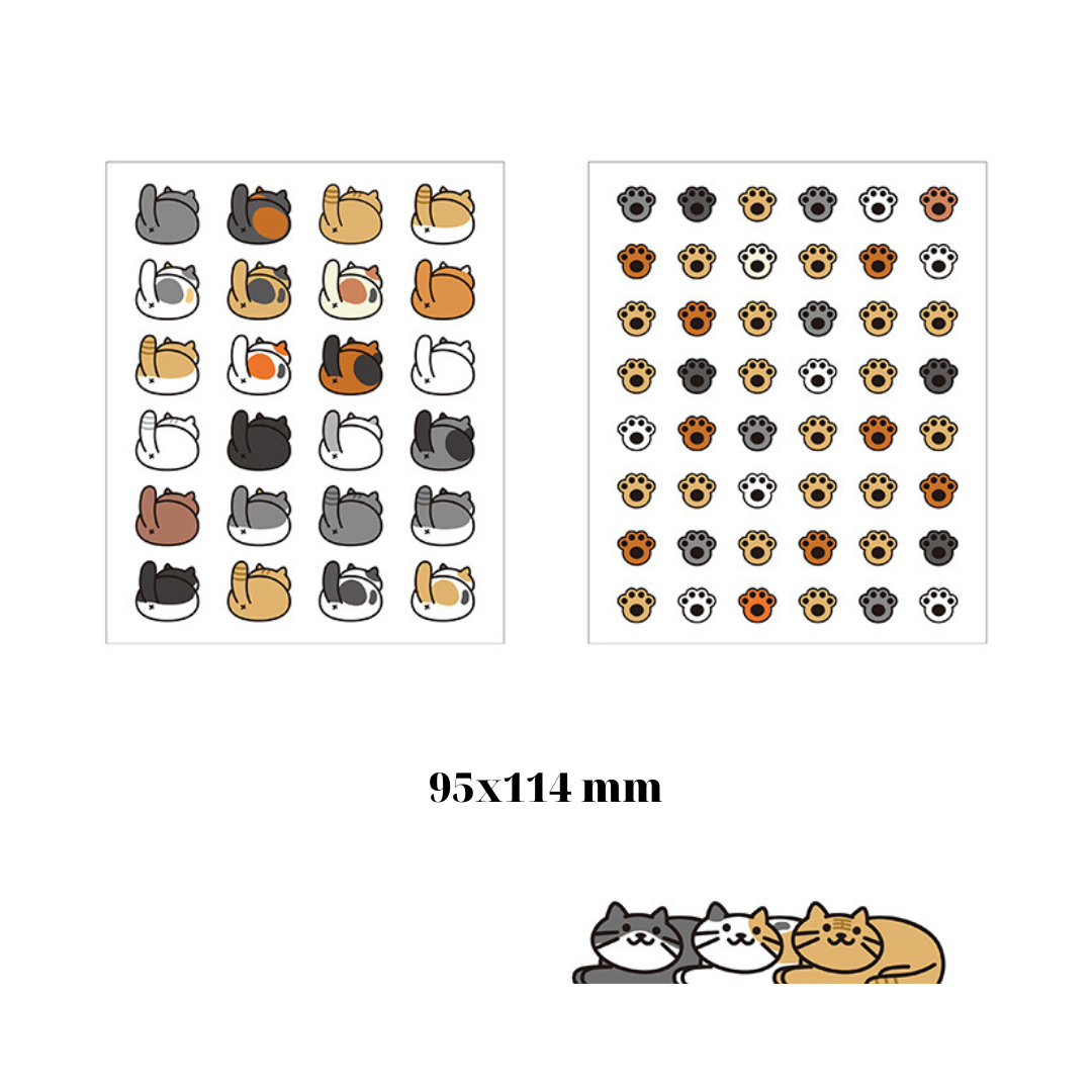 Stickers - set 72 stickers mèo cưng nhà mr paper