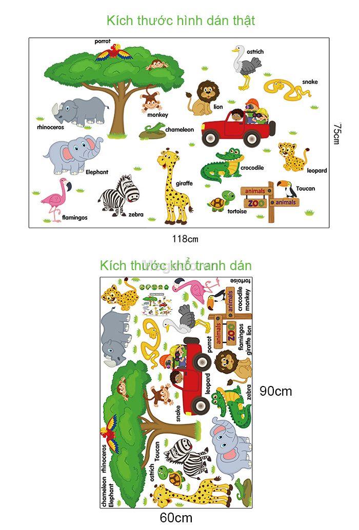 Decal tranh dán tường mẫu tiếng anh 02 dành cho bé