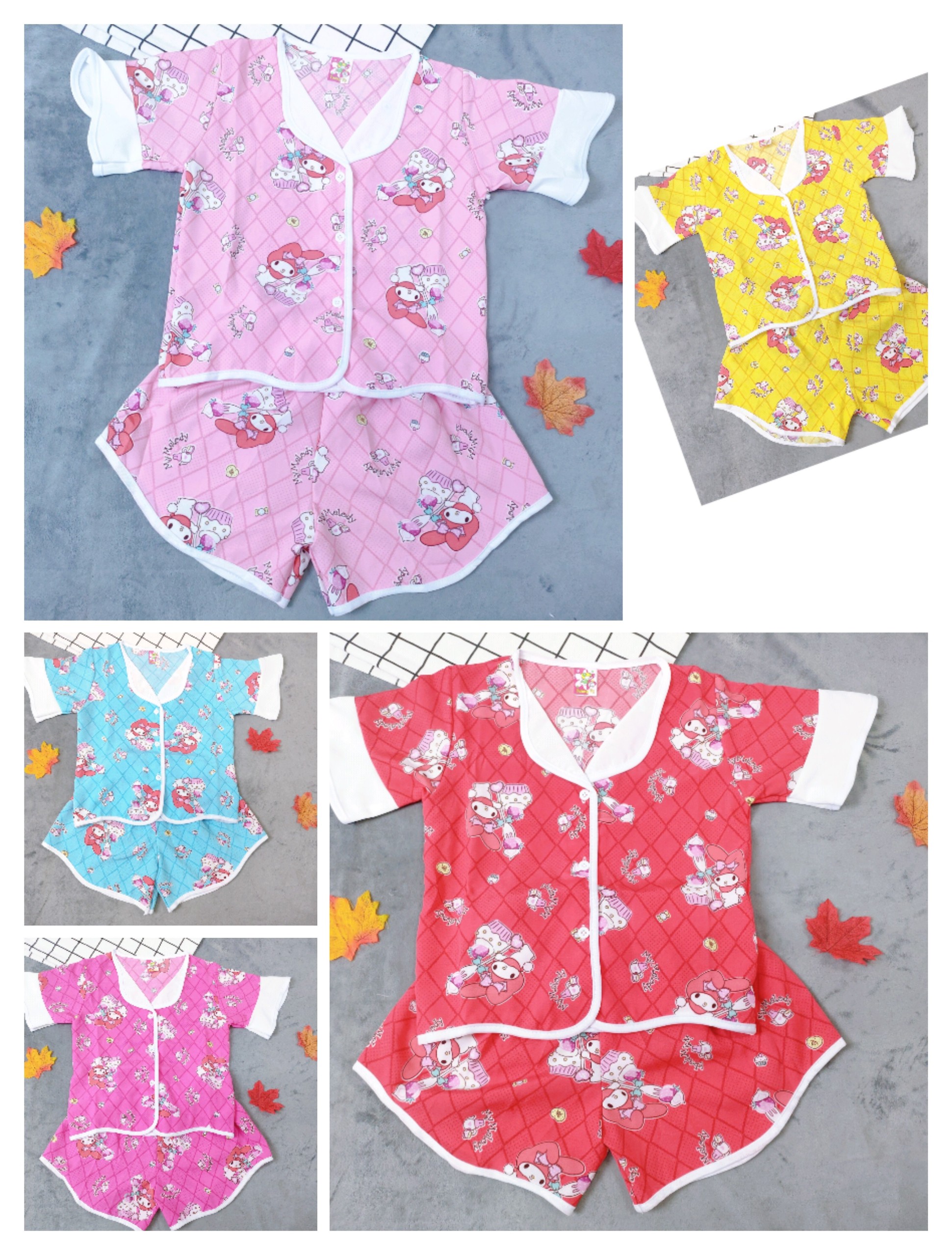 Bộ Pijama Lụa Bé (6-20kg) (giao màu và họa tiết ngẫu nhiên)