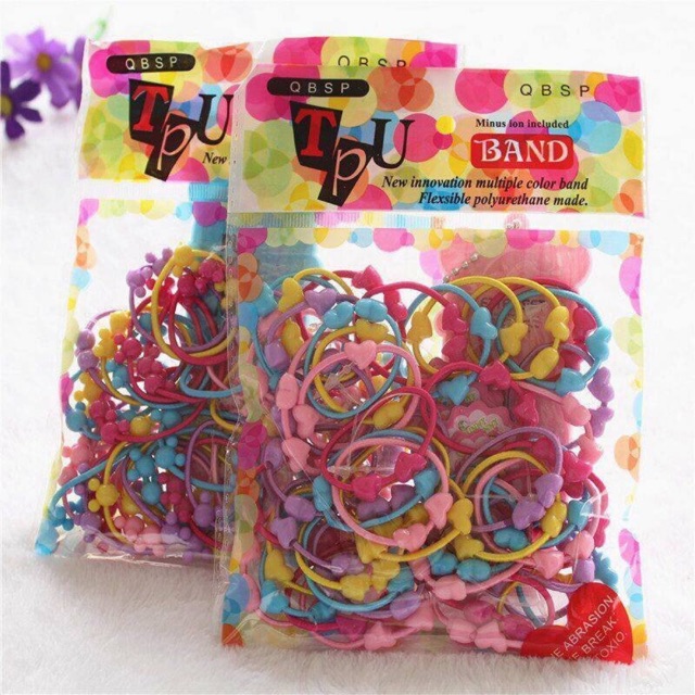 Túi 50 dây thun buộc tóc cho bé yêu