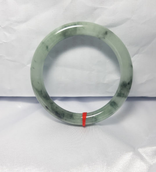 [HCM]Vòng Tay Đá Cẩm Thạch Liền Khối Trắng Vân Đen Cao Cấp DKT-19 Hàng Chụp Thực TếĐủ Side