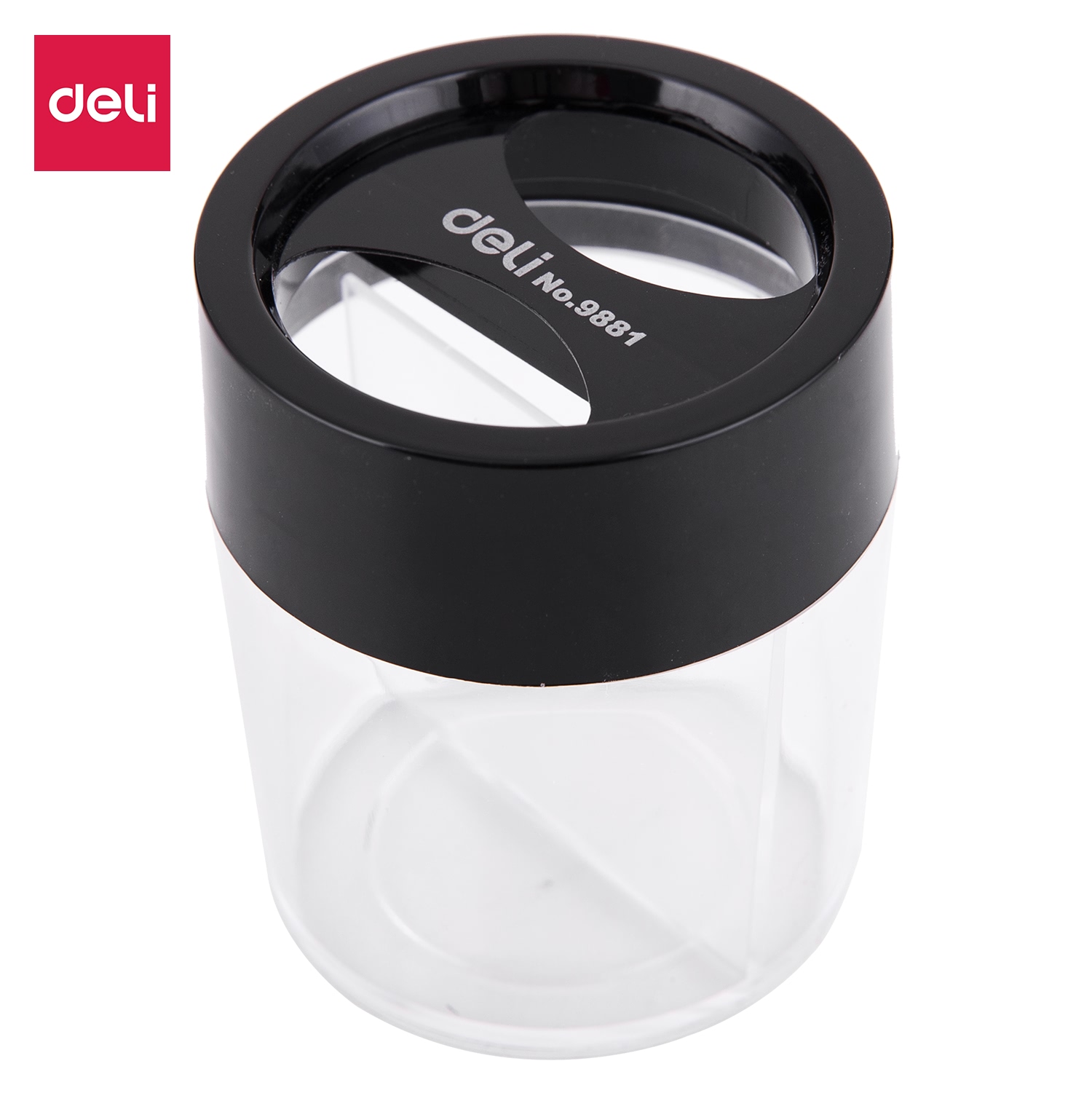 Hộp đựng ghim φ58*75mm deli, đen/xanh - 1 hộp - e9881