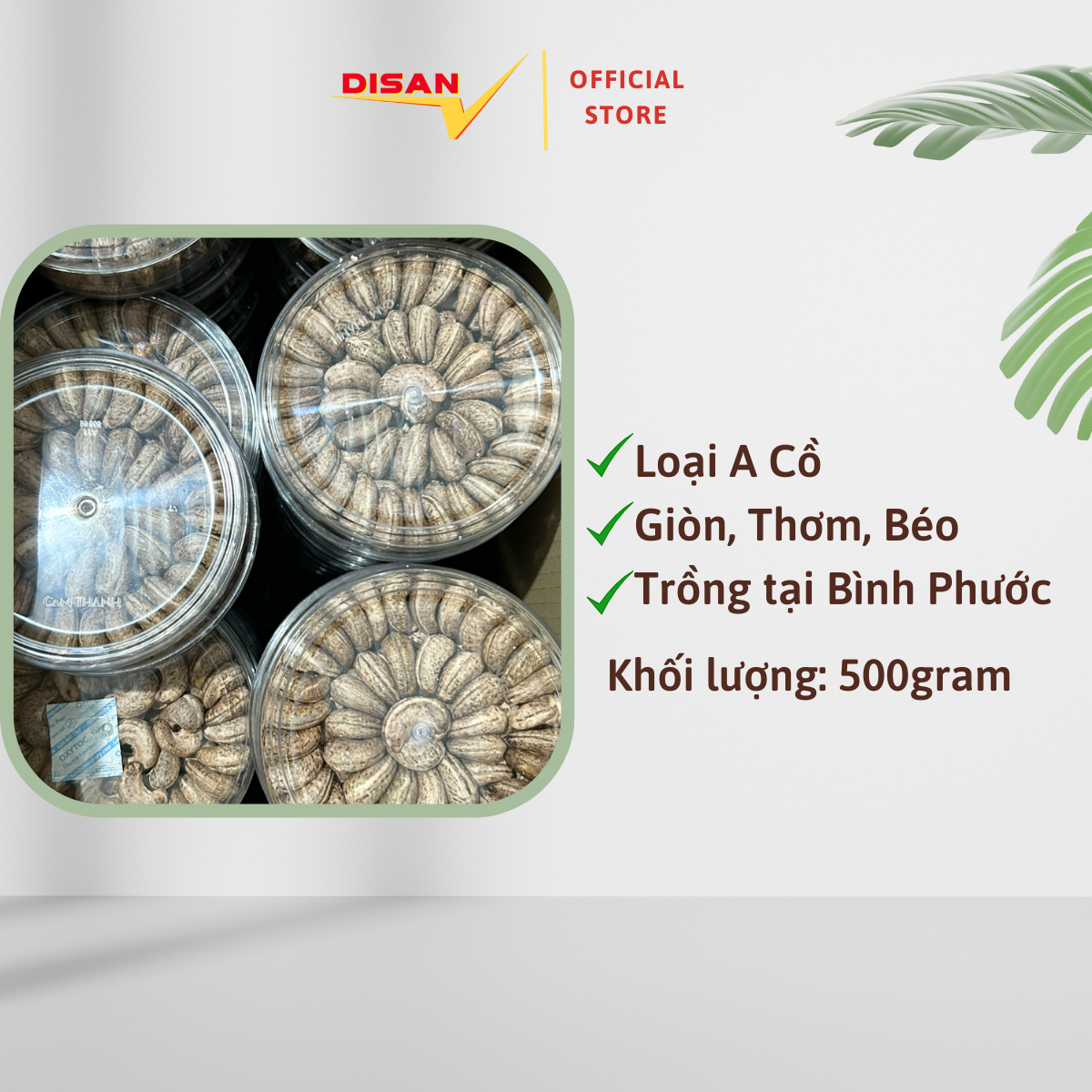 HẠT ĐIỀU XẾP HOA RANG MUỐI VỎ LỤA 500GR