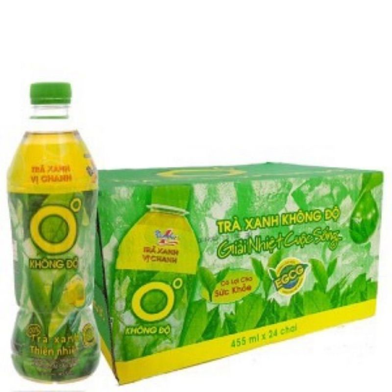 Hỏa Tốc - Thùng 24 Chai Trà Xanh Không Độ Chai 455 Ml