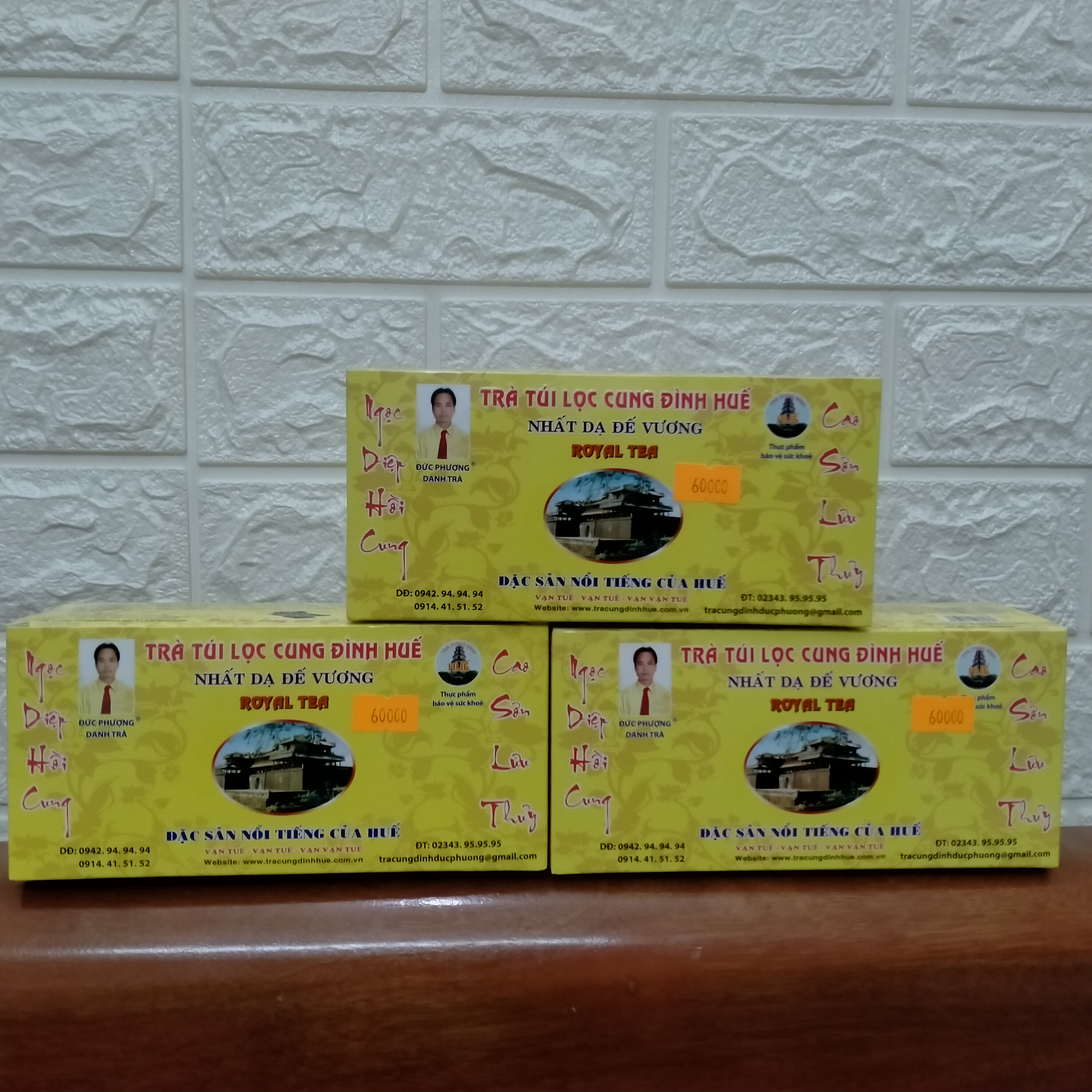 3 Trà túi lọc cung đình Huế ( 3 hộp x 30 túi lọc )