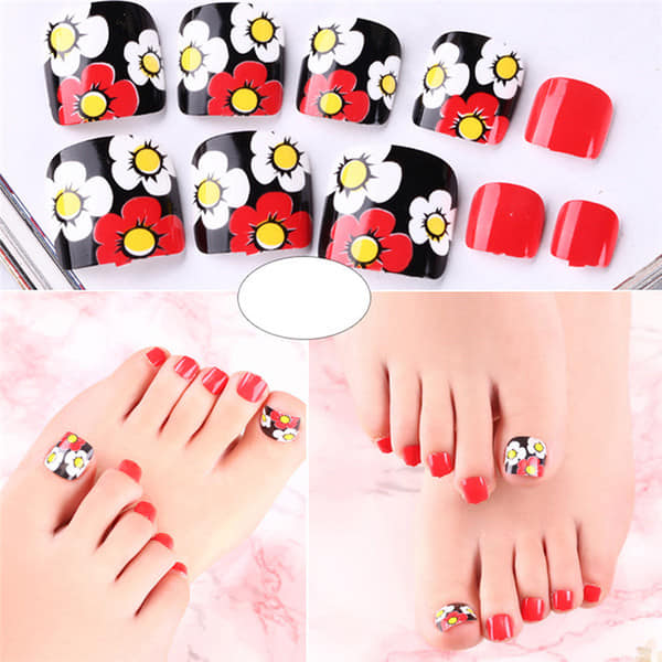 Bộ 24 Móng chân giả , nail giả C52 (kèm keo dán)
