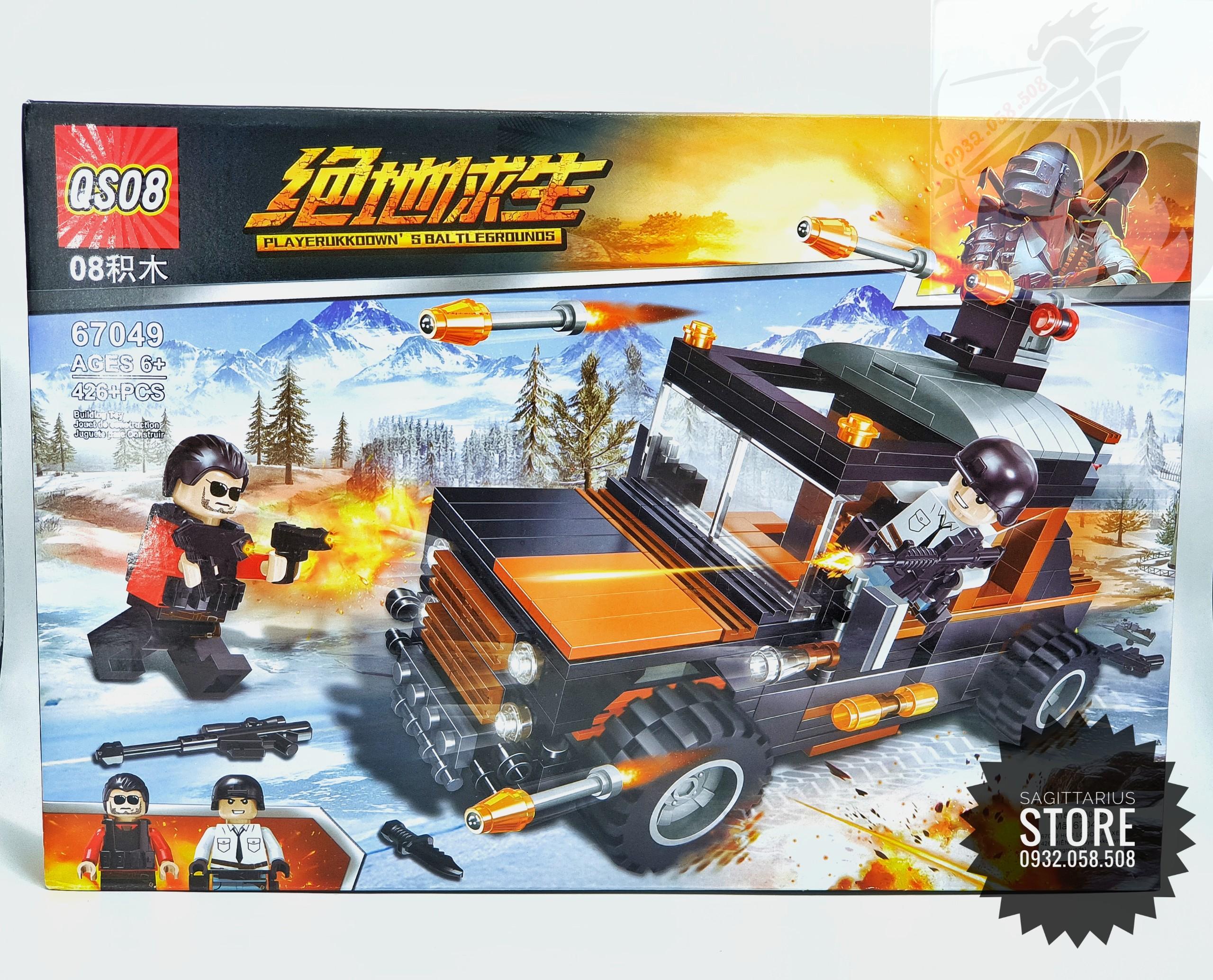 [HCM]Bộ Lego PUBG QS08-67049 Ráp Xe Chiến Đấu - Playerukkoowns Baltlegrounds ( 426 Mảnh )