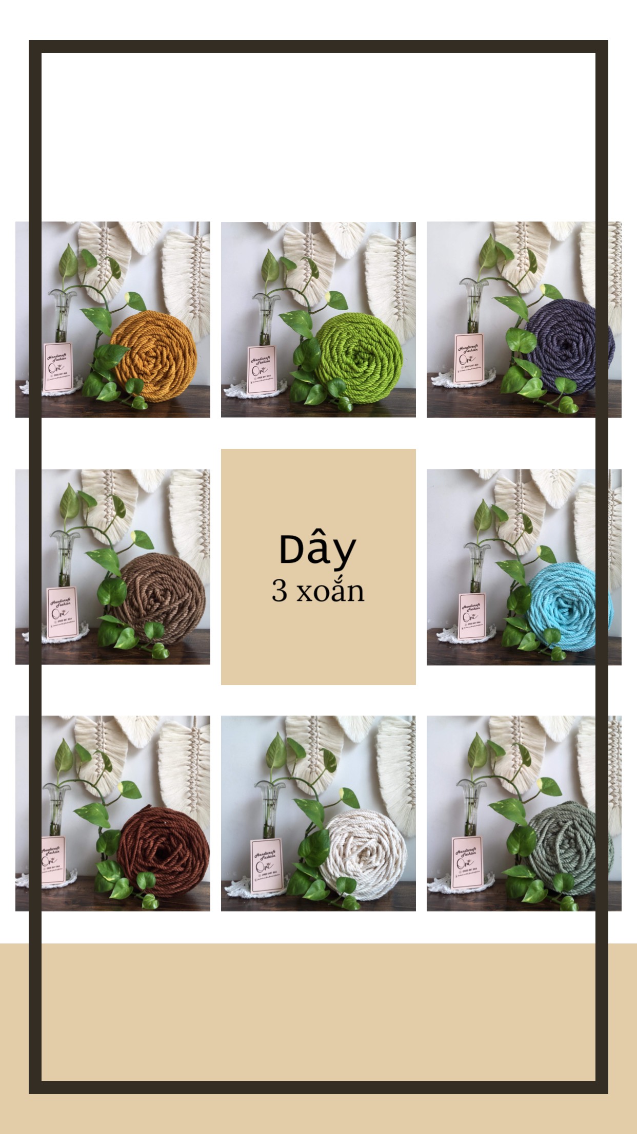 Dây 3 xoắn 4MM thắt Macrame