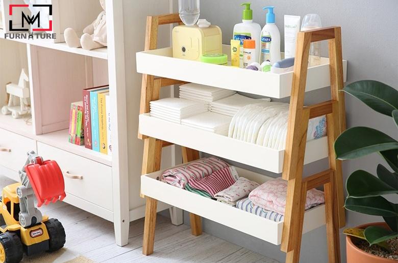 KỆ GỖ ĐA NĂNG - COMBO 3 KỆ GỖ TRANG TRÍ FULL TRẮNG - A CASE