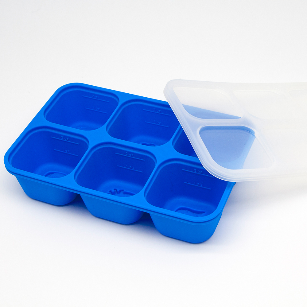 Khay silicon trữ đông đồ ăn dặm cho bé Marcus & Marcus - Lucas (60ml x 6 ngăn)