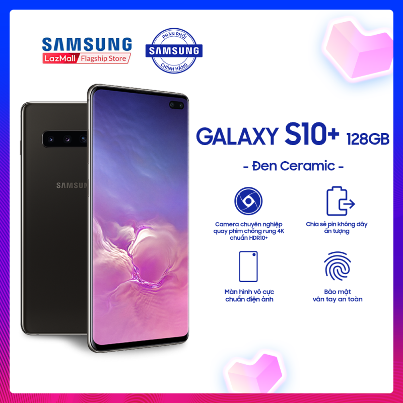 [ĐỘC QUYỀN LAZADA] Điện thoại Samsung Galaxy S10+ 128 GB - Gốm đen
