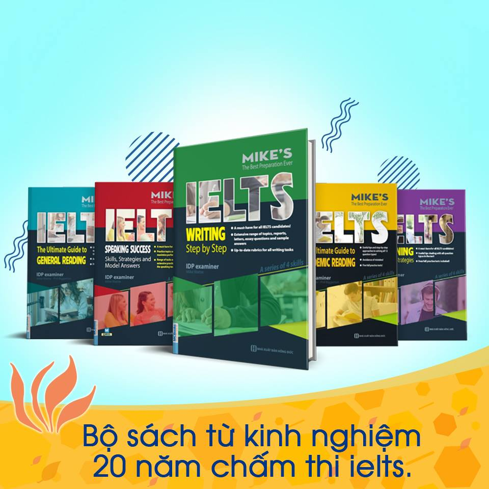 Combo Bộ sách luyện thi IELTS Mike 5 cuốn