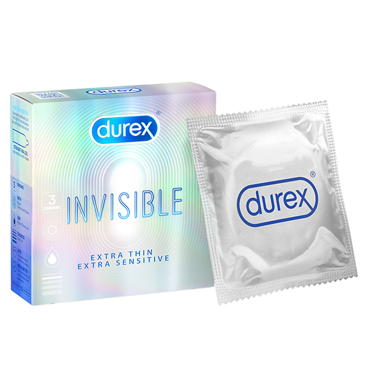 Bao Cao Su Durex Invisible Extra Thin Siêu Mỏng Hộp 3 Chiếc