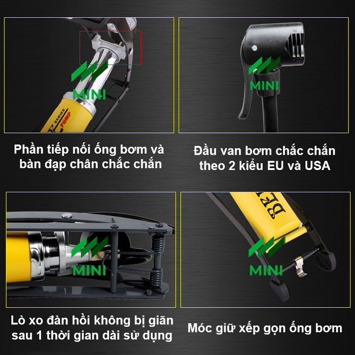 Bơm hơi (Ống bơm) BEE FP0902A đạp chân 1 xi lanh
