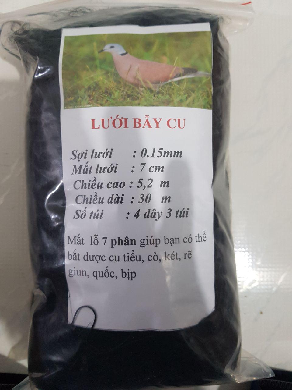 Lưới bẫy chim lỗ  7 Phân dài 30m  Bẫy Chim cu tiểu, cò, két, rẽ giun, quốc, bị
