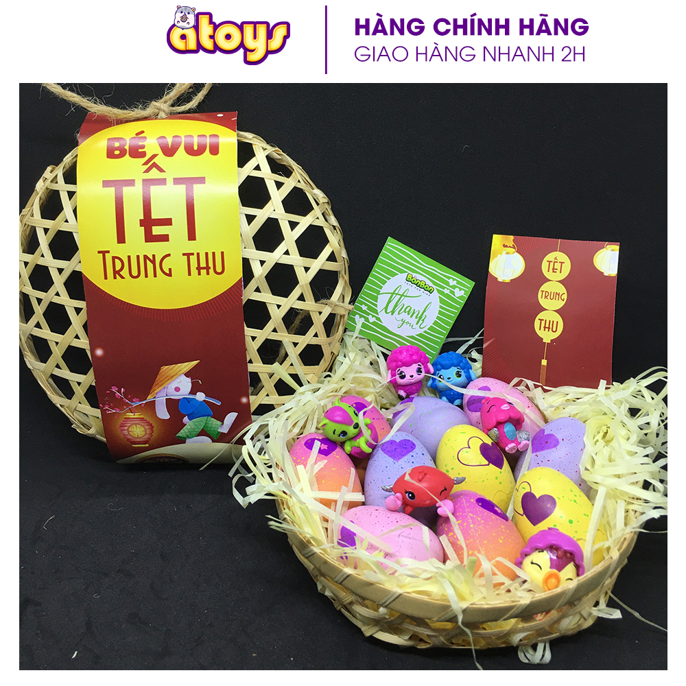 Giỏ trứng Hatchimals - quà trung thu cho bé (10 TRỨNG KHÔNG TRÙNG MẪU THÚ)