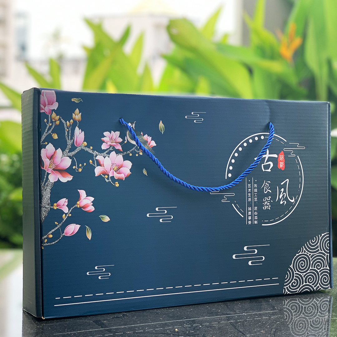 Bộ chén đĩa sứ cao cấp phong cách Nhật Bản (2 chén 2 đĩa 2 đũa)