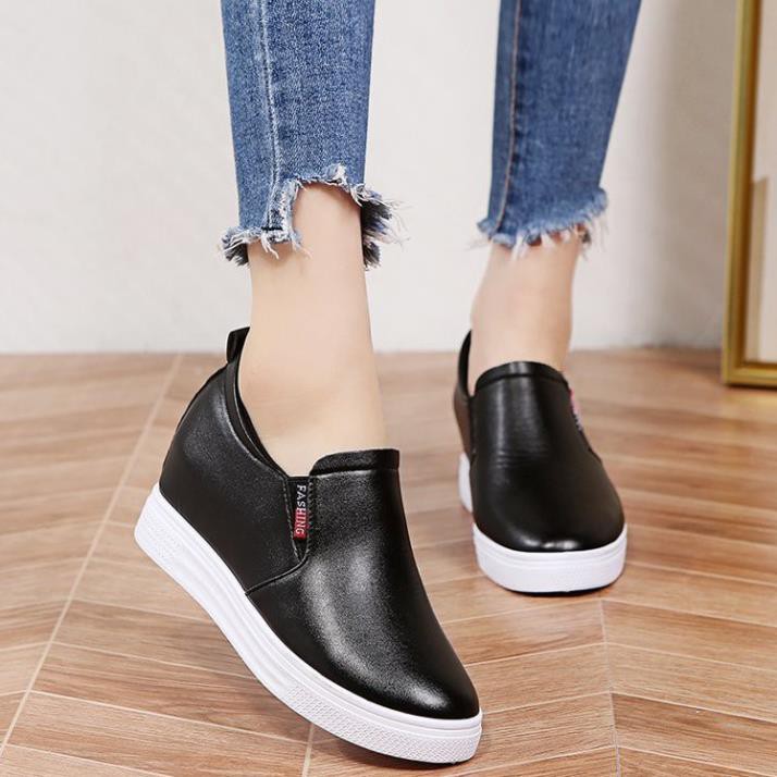 Giày nữ độn đế 7cm chất da mềm, êm chân th - gn01