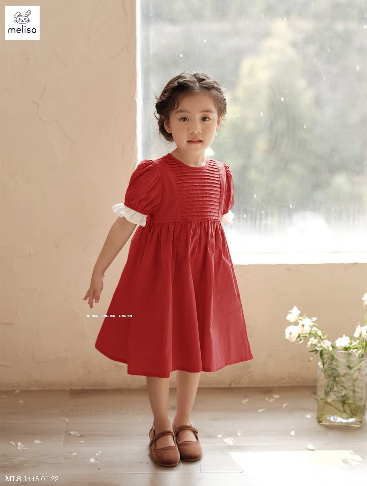 [NEW ARRIVAL] ĐẦM BÉ GÁI ĐỎ VÁY PHỒNG