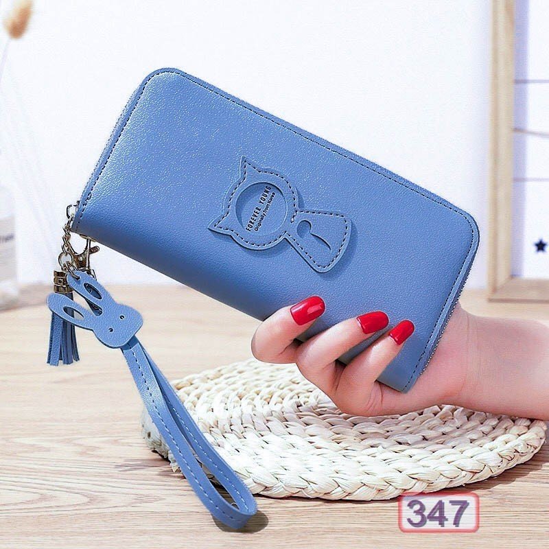 [Hcm]Ví Dài Cầm Tay Mèo Nổi Forever Lovely V347 Thời Trang