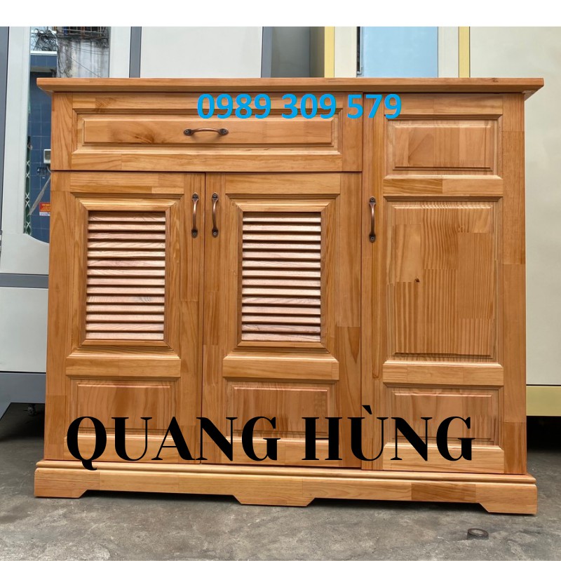 Tủ giày dép gỗ thông tự nhiên loại 3 cánh cao cấp