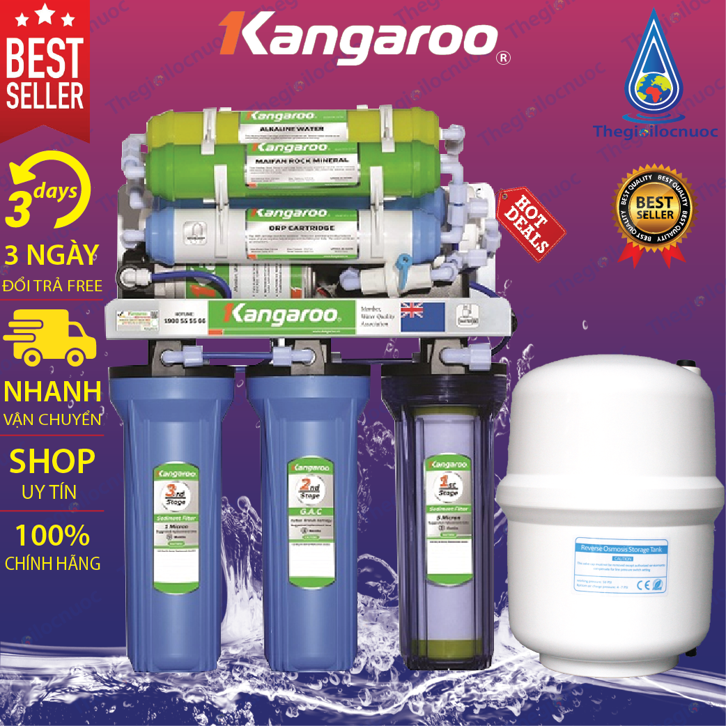 [HCM][Trả góp 0%]Máy lọc nước Kangaroo 8 cấp lọc KG108A chính hãng