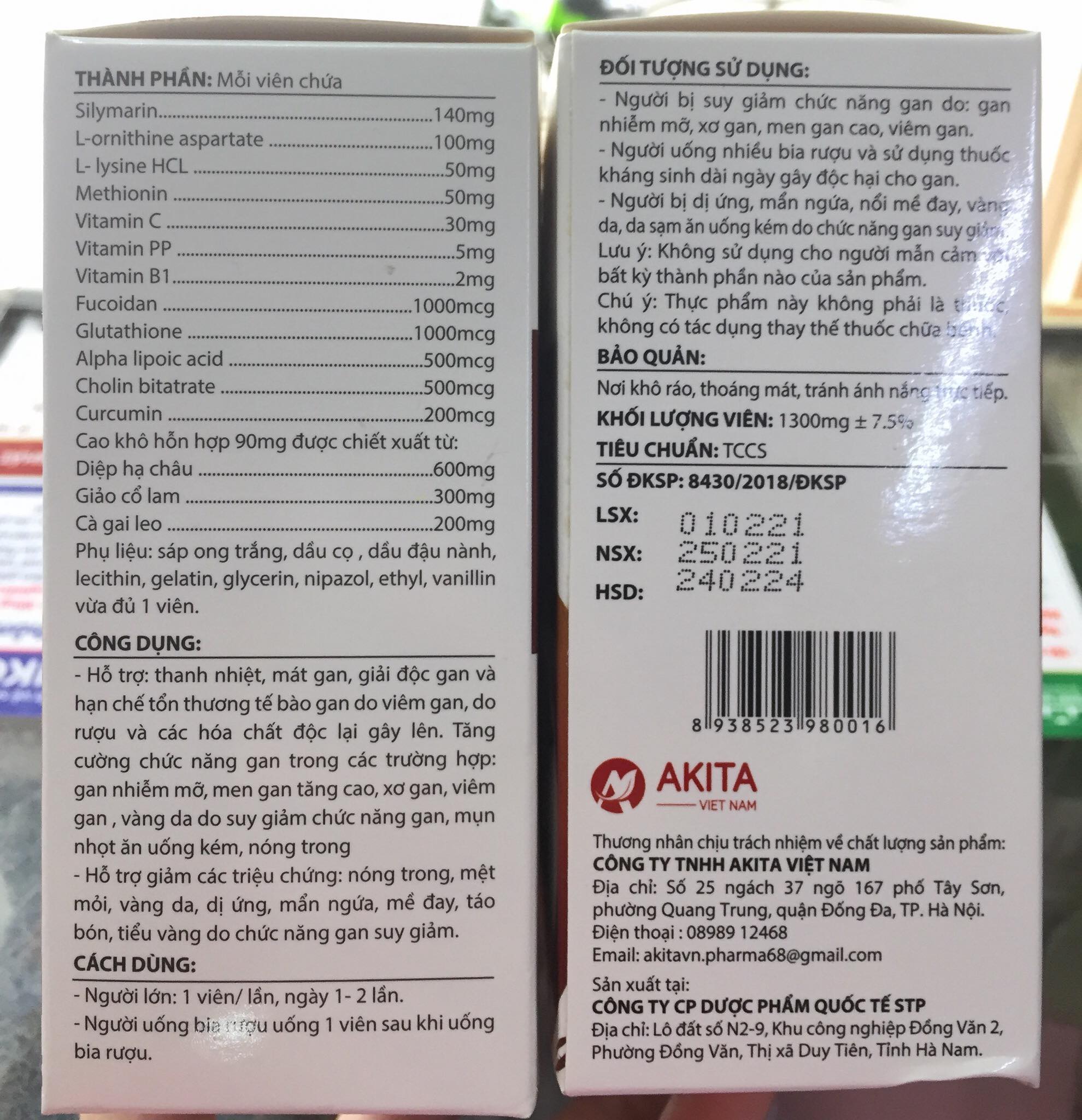 Giải độc gan Liver Extra hộp 60 viên