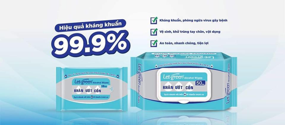 Khăn ướt cồn Letgreen 50 miếng