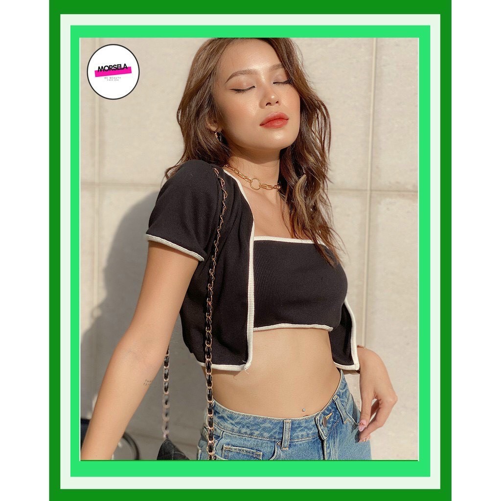Set Áo Thun Gân Nữ-Kèm 2 Món Croptop Cá Tính