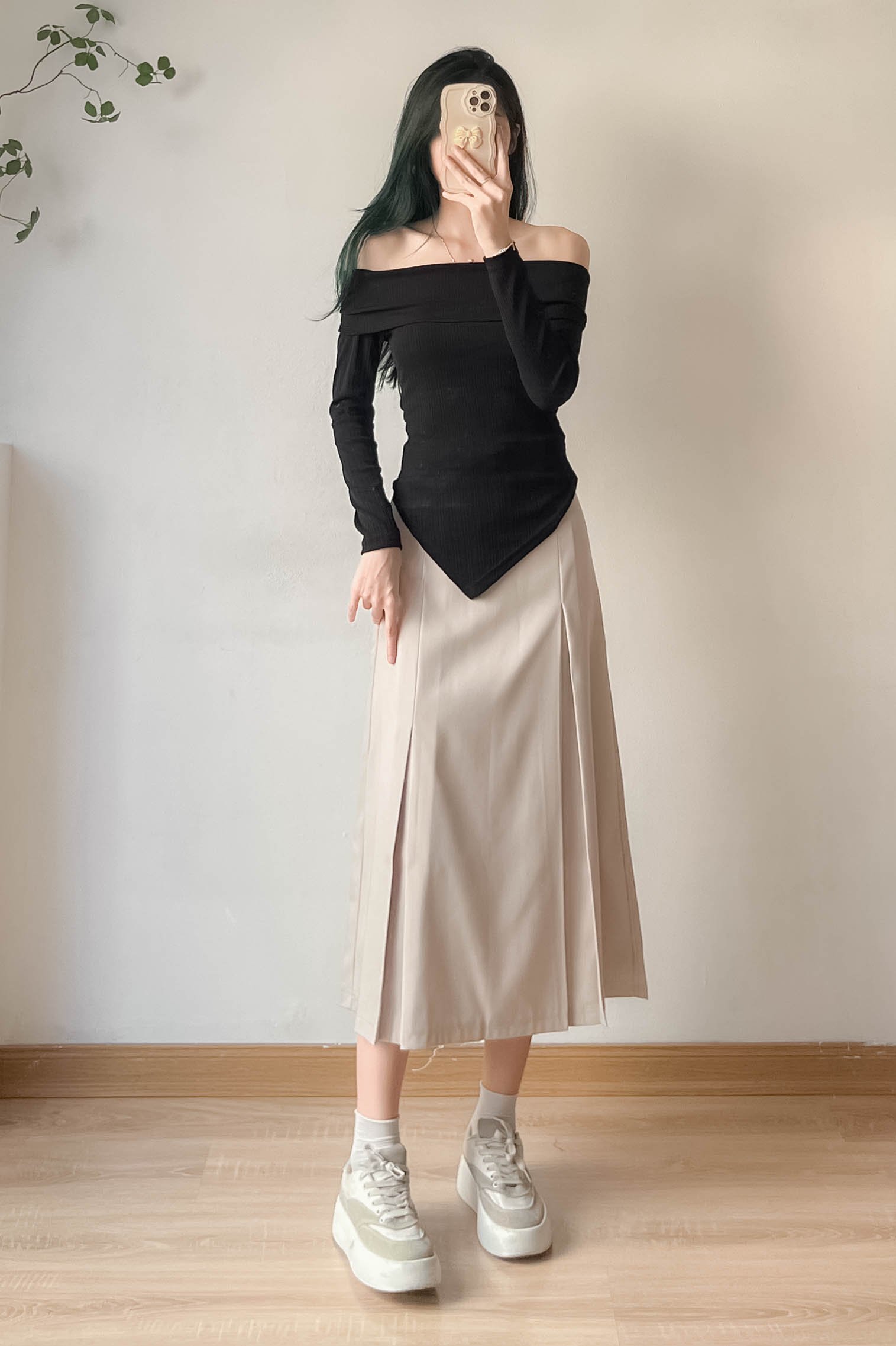Chân váy dài xếp ly kèm đai phong cách hàn quốc - 247StoreFashion - cv2946kemdai_p0k23
