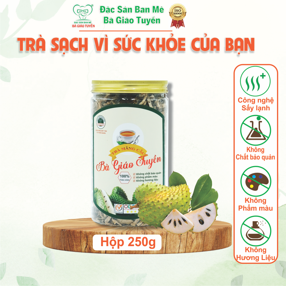 Trà mãng cầu Bà Giáo Tuyền - Thức uống thanh nhiệt, giải độc, tốt cho giấc ngủ. Hộp 250g