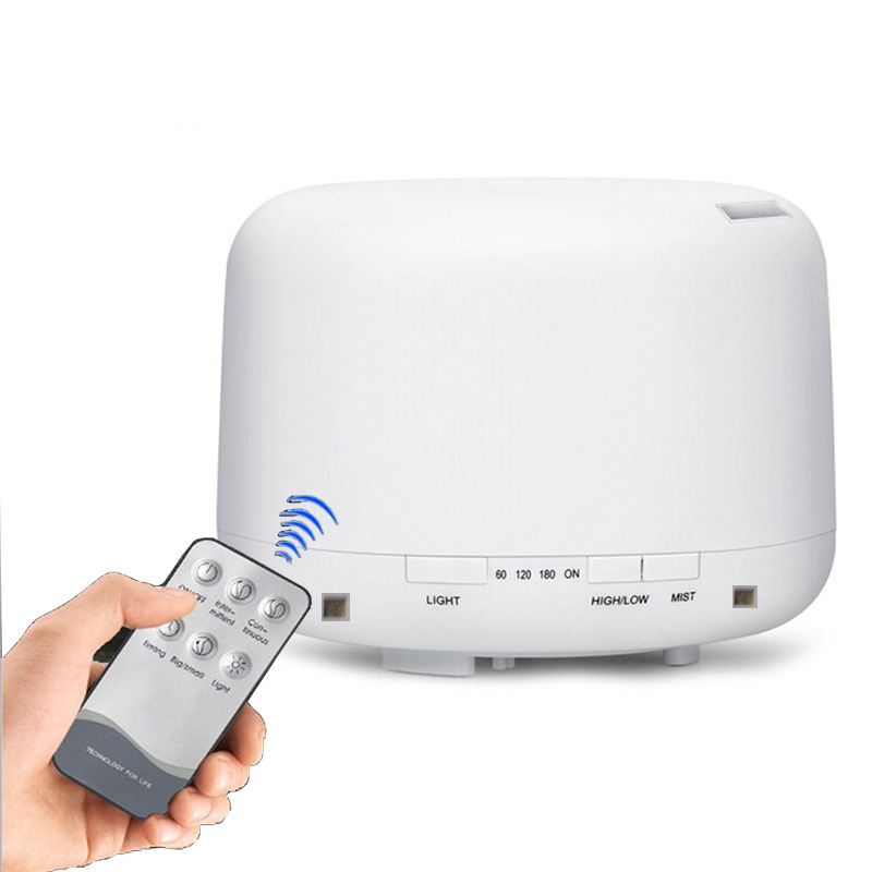 Máy xông tinh dầu phòng ngủ 500ml - AROMA DIFFUSER A7 chính hãng - kèm remote - BH 6 Tháng