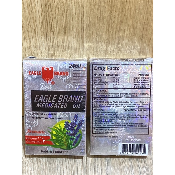 [ Hàng Mỹ] Dầu Gió Con Ó Eagle Brand của Mỹ 24ml - Trắng 24ml