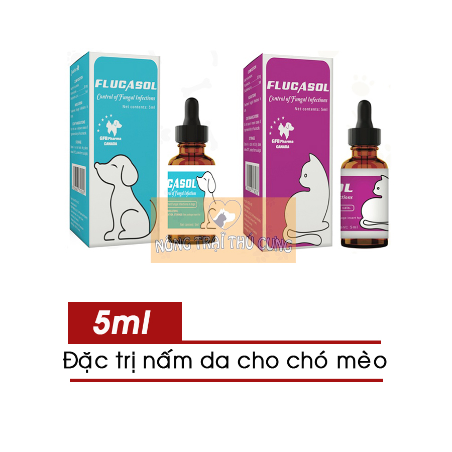 Trị Nấm Da Chó Mèo FLUCASOL 5ml (Đường Uống, Bôi) - [Nông Trại Thú Cưng]