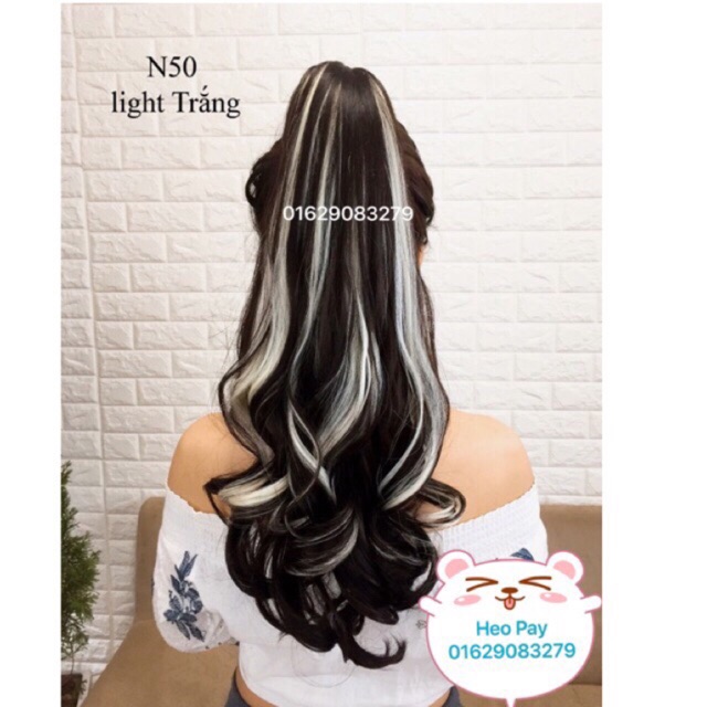 Tóc giả ngoặm line 💕💕 tóc ngoặm phối line bạch kim